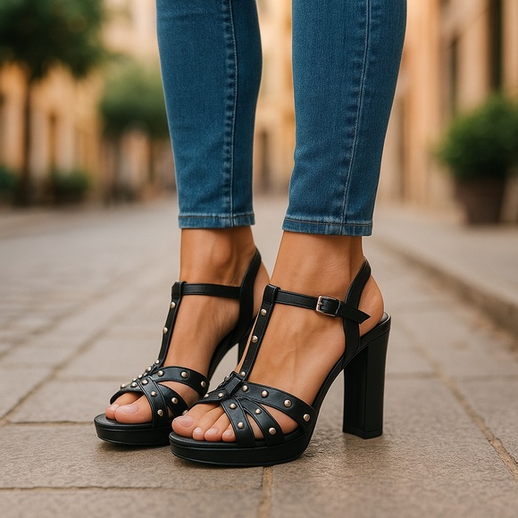 Gucci Leather T-Strap Sandals - Picture 1 of 6